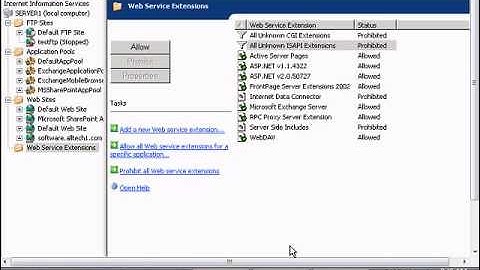 Edit web service extension access in Windows IIS