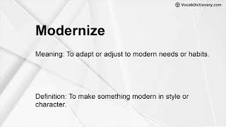 Modernize Meaning
