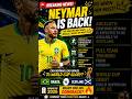 🚨 NEYMAR RETURNS AGAINST SCOTLAND AFTER INJURY! 🇧🇷🔥