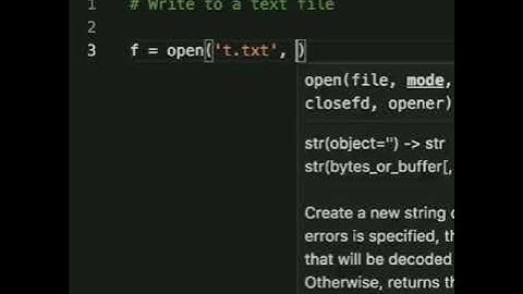 Opening, writing to, and closing a text file in Python. Use the "open" built-in function and pass