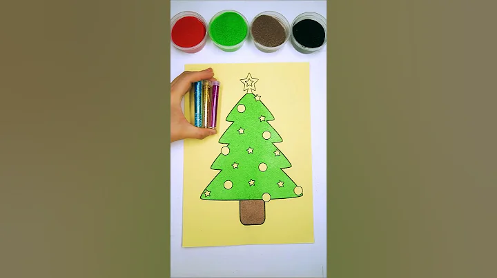 Christmas tree🎅🎄💕Sand Painting #glitter #glitterart #christmas #christmastree #color #sandpainting