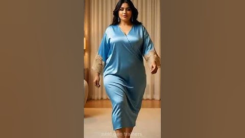 Elegant Plus Size Fashion Walk | Confidence in Blue Satin | 4K Lookbook