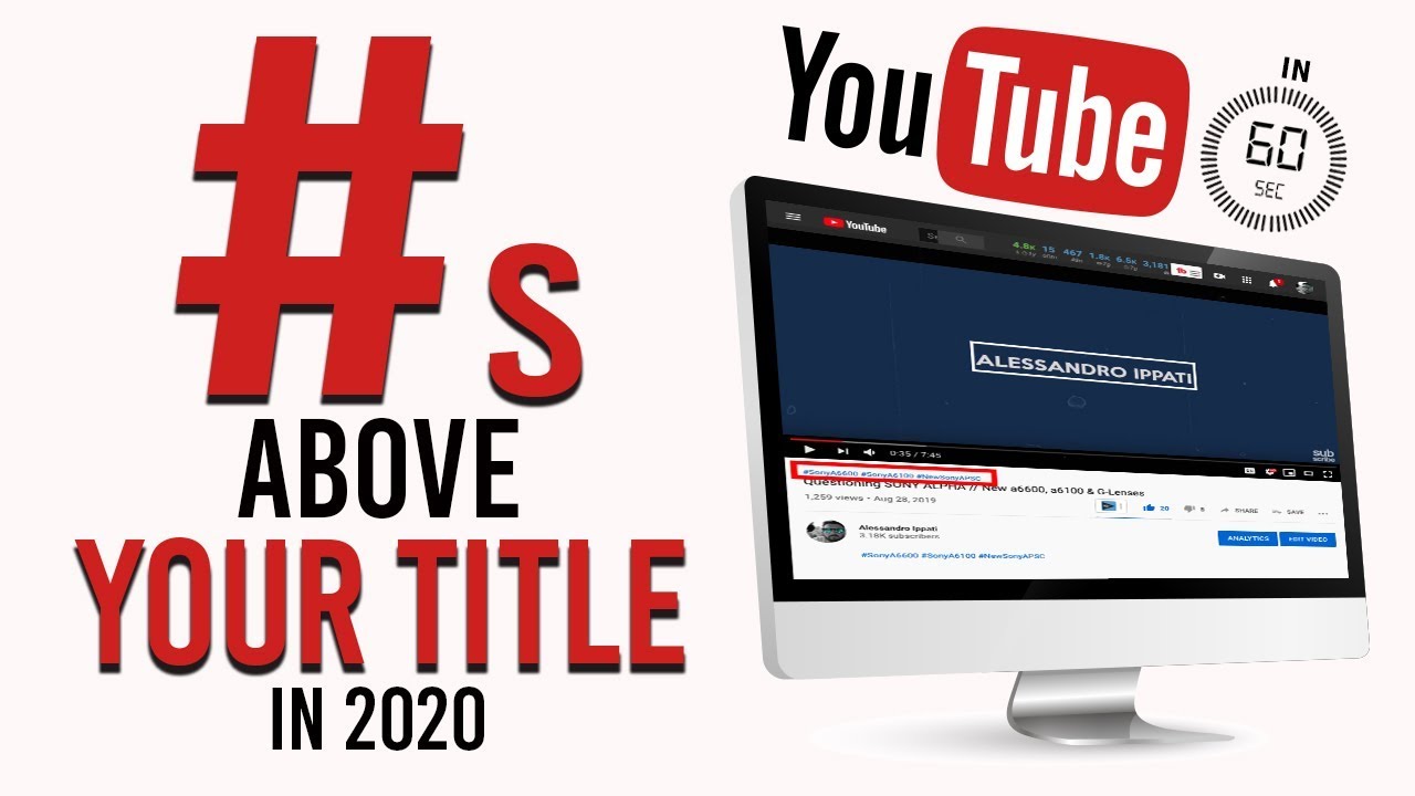 HOW To Add HASHTAGS Above your Video Title // YouTube in 60 Seconds ...