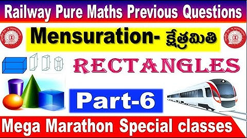 Mensuration Part 6 Railway Pure Maths Previous year Questions Explanation in Telugu by SRINIVASMech