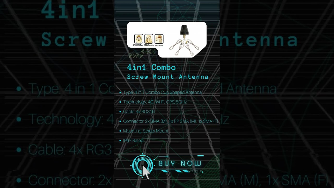 Screw Mount Antenna  With  4 in 1 connector - eteily technologies india pvt. ltd