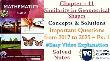 Class 10 Maths | Chapter 11 | Ex. 1 Solutions | Similarity in Geometrical Shapes | English Medium CG