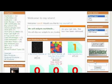 Edit your left and right columns in Zencart