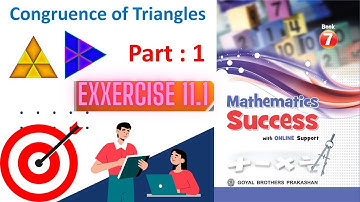 Class 7 congruence of triangles class 7 Congruence of Trianglesexercise 11.1 Mathematics success