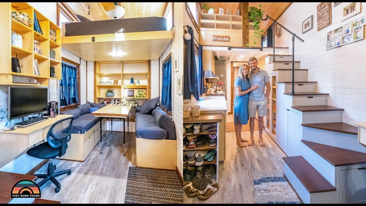 Gorgeous DIY Tiny Home with Elevator Bed and so Much Storage