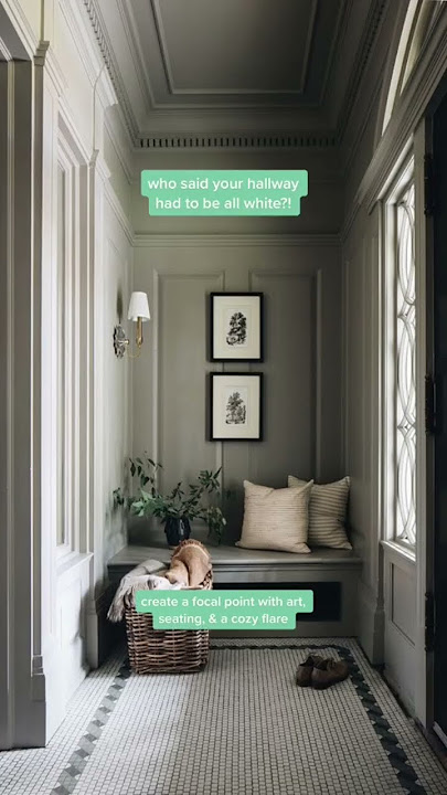 Transform a long narrow hallway with depth, color, and personality. #interiordesign #diy #decoration