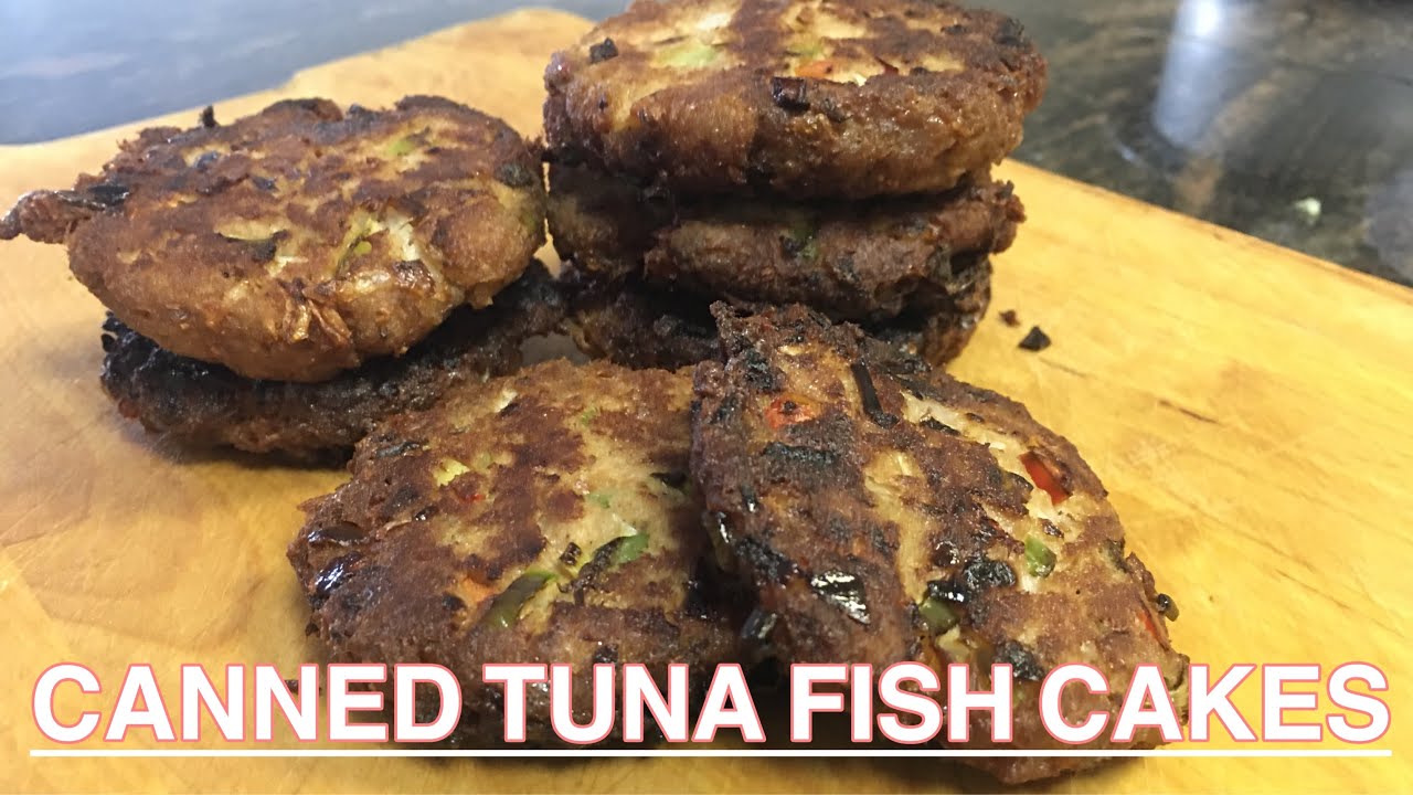 CANNED TUNA FISH PATTIES (fish cakes) ADD SOME FRESH HERBS A BIT OF