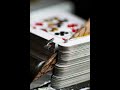 Asmr, cutting a stack of cards with a knife