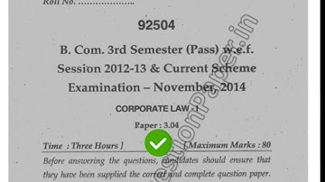 2014 Mdu BCom Pass 3rd Sem Corporate Law Question Paper #MduQuestionPaper