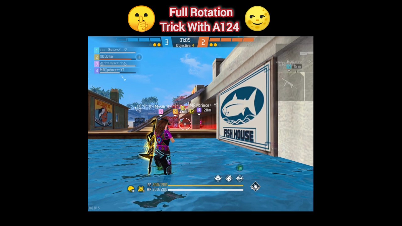 FULL ROTATION 😂 TRICK WITH A124 IN FISH HOUSE