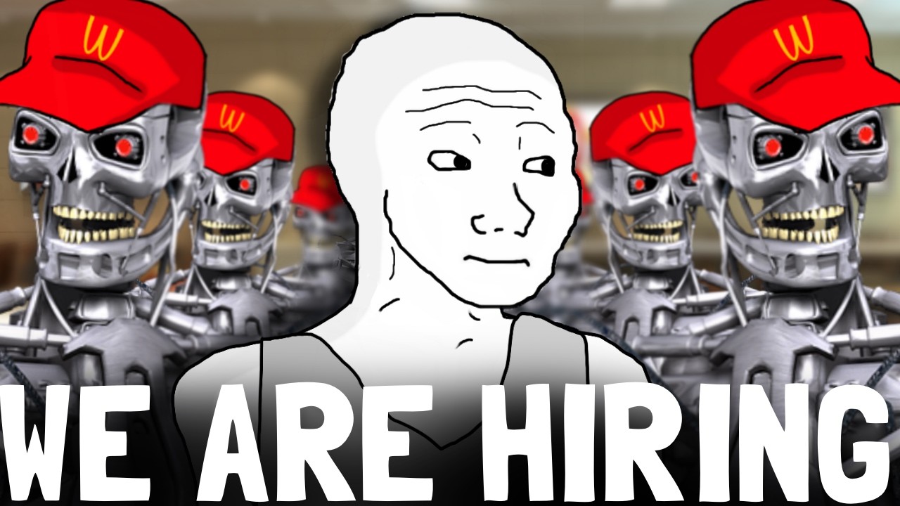 WOJAK DOOMER GETS A JOB AT AN AI ROBOT COMPANY