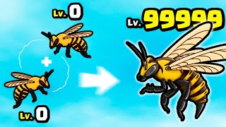 AS EVOLUÇÕES DAS ABELHAS MUTANTES QUE FICAM MAIS FORTES A CADA MINUTO ! (Angry Bee Evolution) screenshot 4