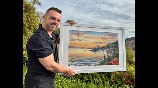 🌅 Capture Vitznau's Sunset Serenity 🇨🇭 in Watercolor 🎨 : A Timelapse Painting 🌊 #watercolorart