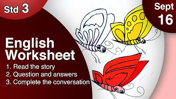 Class 3 English Worksheet  September 16  itsvicters