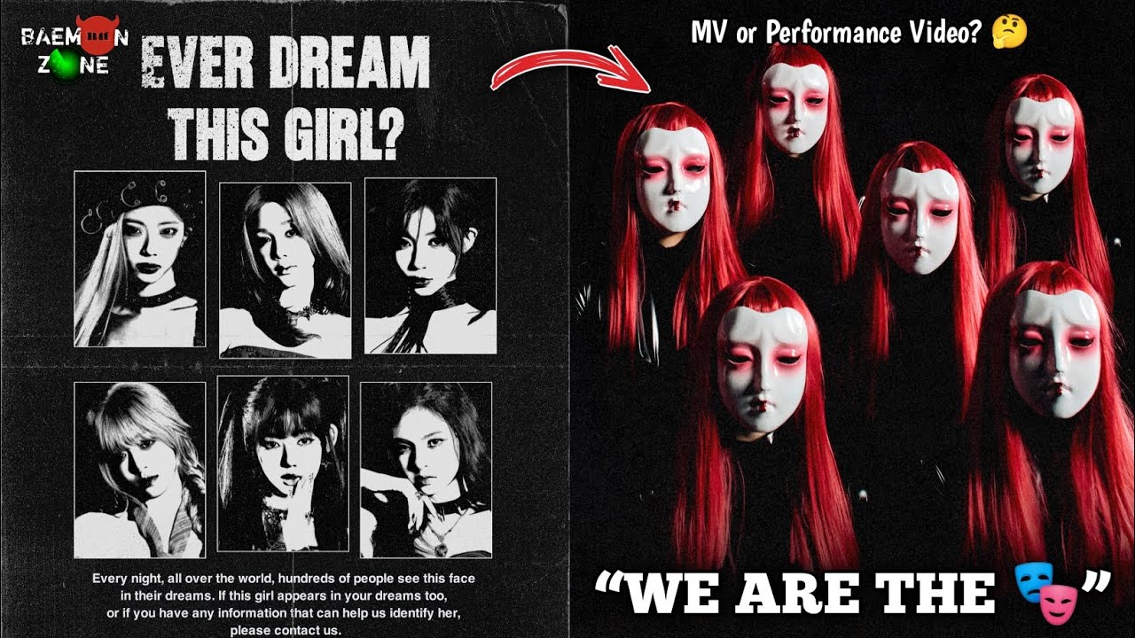 Объяснение постера с таинственной красной маской для волос BABYMONSTER | Клип или видео выступлен...