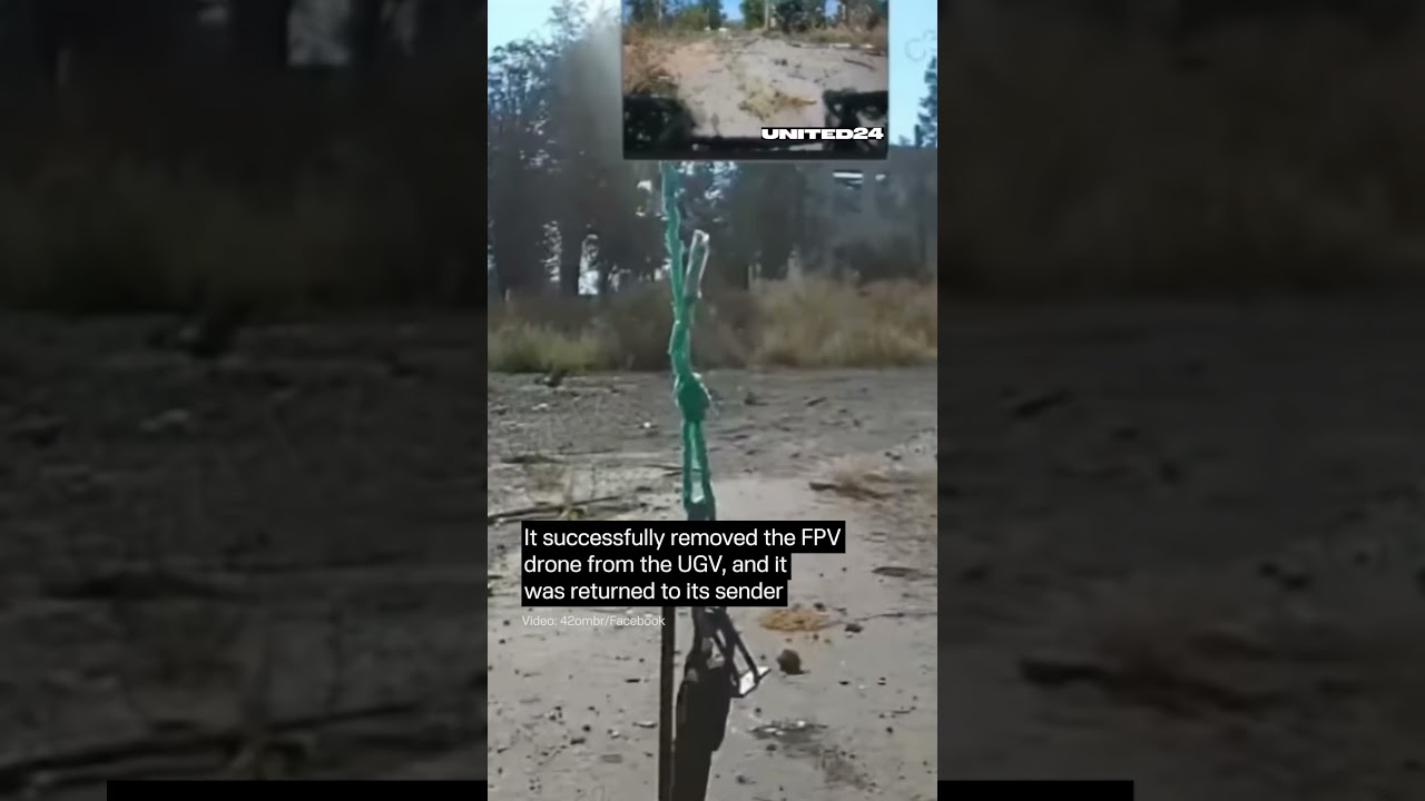 Ukrainian UGV Attacked by Russian FPV Drone #warinukraine