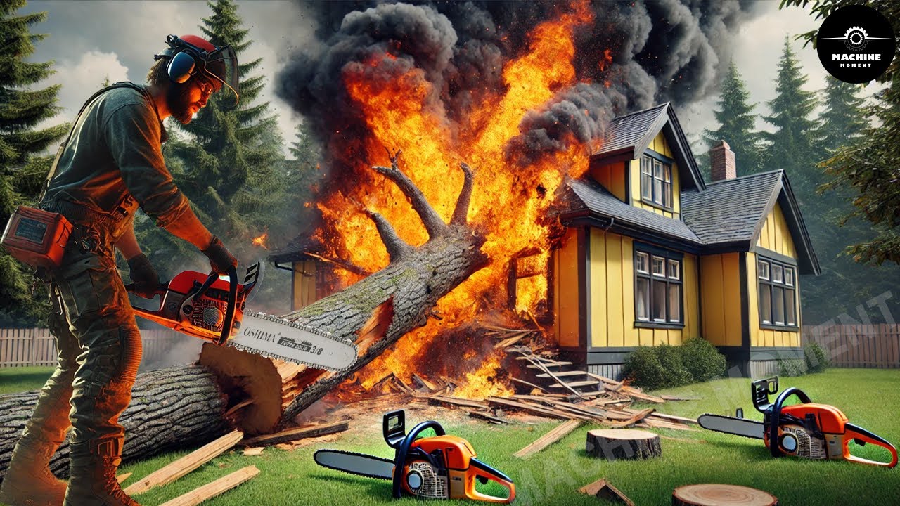 Dangerous Fastest Idiots Cutting Tree Fails Skill With Chainsaw | Tree ...
