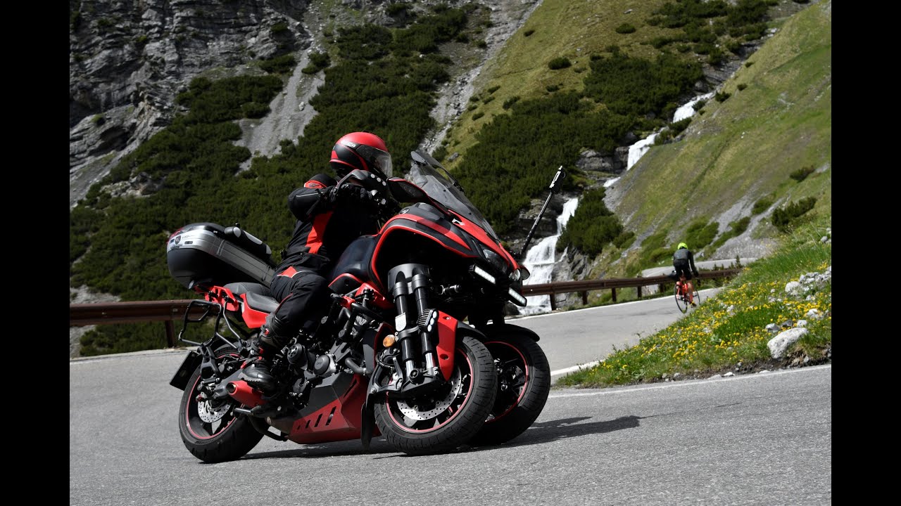Going up the Stelvio Pass from Bormio/Italy upwards with Yamaha NIKEN