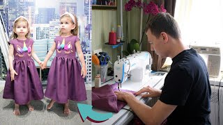 картинка: Платье - Единорог || Как пошить детское нарядное платье быстро и легко 👗🎂 (Шьёт папа!)
