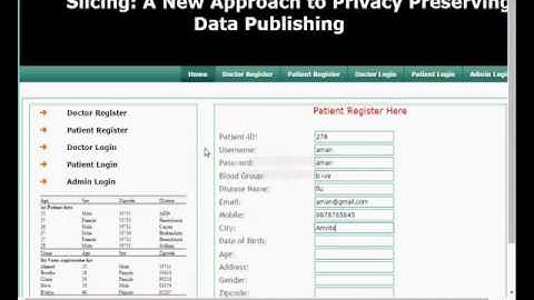 Slicing: A New Approach to Privacy Preserving Data Publishing (latest Project 2020)