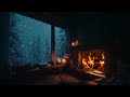 ❄️🔥 Relaxing Fire &amp; Wind in Snow Cabin | White Noise for Sleep, Focus &amp; Meditation