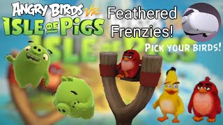 KNOCKING DOWN PIG STRUCTURES IN SANDY BEACH in Angry Birds VR Isle of Pigs! screenshot 5