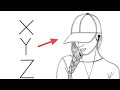 How to draw a girl from letter xyz  girl drawing easy step by step  girl drawing sketch  pgl 