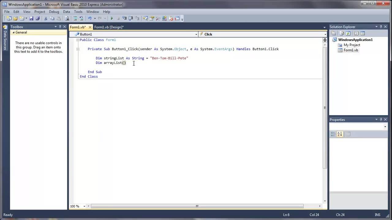 Learn Visual Basic 39 Splitting Strings Into Arrays YouTube