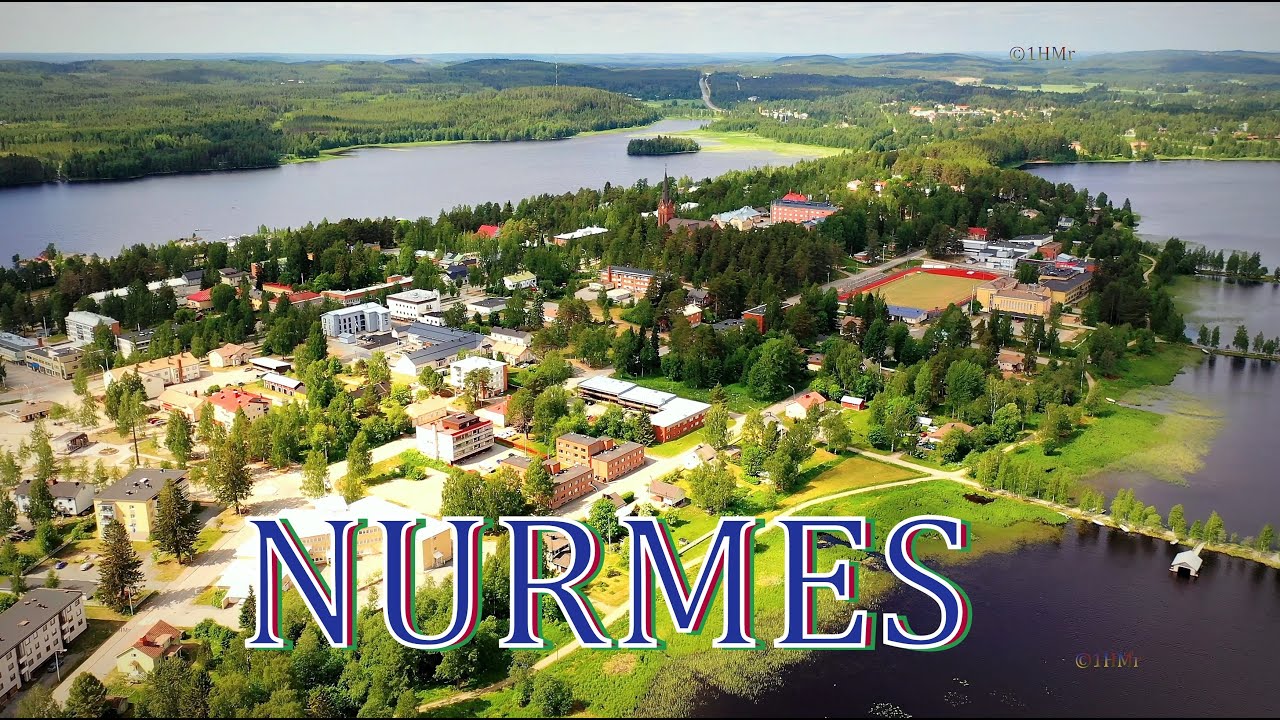 Nurmes from air Finland 4K  drone video