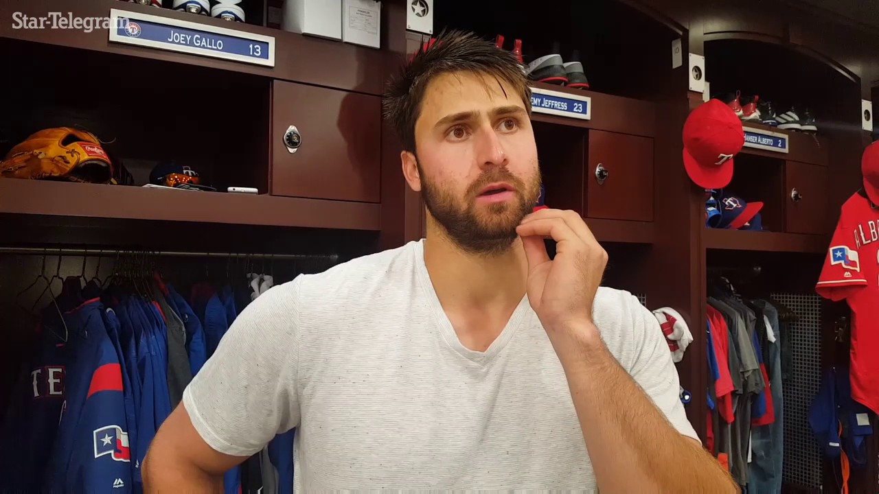 Joey Gallo discusses scoring the winning run and the helmet he tried to  destroy 