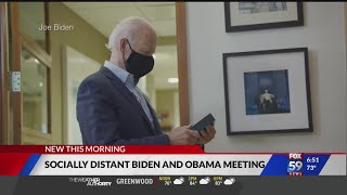 Socially distant Biden, Obama meeting