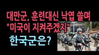 전쟁위협속에서도 천하태평 대만군, 훈련대신 풀 뽑고 미국에 의존한다고 한다. 한국도 마찬가지