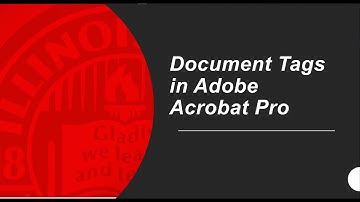 Document Tags in Adobe Acrobat Pro