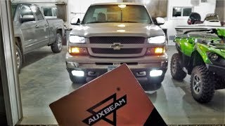 Fog Lights AUXBEAM For Chevy Silverado 1500 2500 3500 2003-2006 LED Headlights