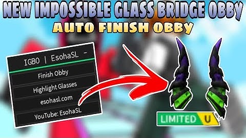 [FREE UGC] Impossible Glass Bridge Obby Script | Auto Finish Obby | Roblox Script | Mobile/PC
