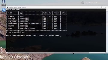 Basis Data kelas XII RPL. Part 3 (Mengisi data pada tabel Kasir)