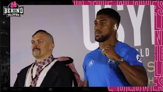 OLEKSANDR USYK & ANTHONY JOSHUA SIZE EACH OTHER UP DURING LONG INTENSE FACE OFF!