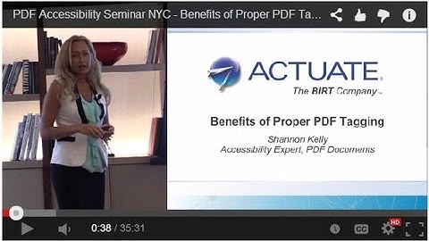 PDF Accessibility Seminar NYC - Benefits of Proper PDF Tagging