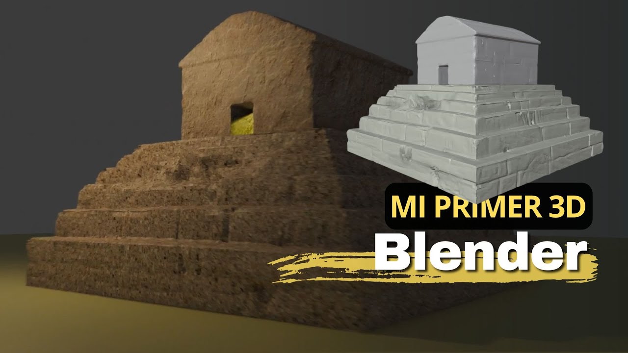 Modelé en 3D la tumba de Ciro el Grande en blender - Primer proyecto