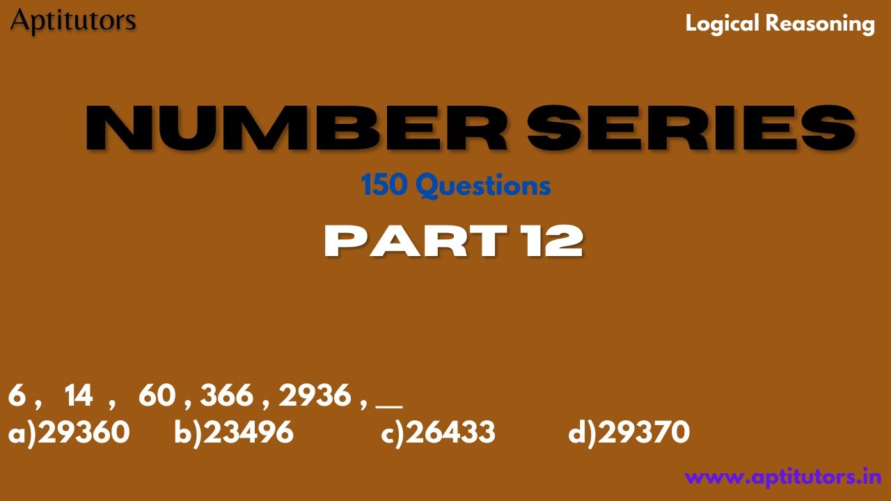 Number Series 150 Questions- 11/Reasoning Classes / Aptitude Questions ...