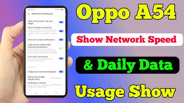 Oppo A54 Network Speed Show Setting || How To Show Daily Data Usage On Oppo A54