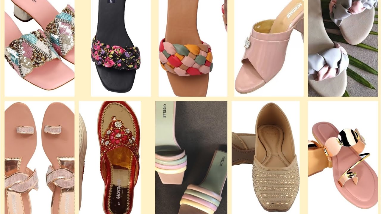 latest party wear slippers | heels $ flats chappals | wedding wear ...