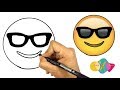 تعليم الرسم للاطفال | كيف ترسم ايموشن فيسبوك | النظارة | facebook emoji | رسم فيسات