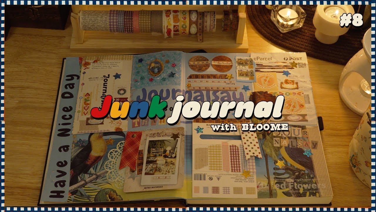 4K ASMR | junk journal with me | Unboxing & Junk Journaling with Every Box and Wrapping Paper