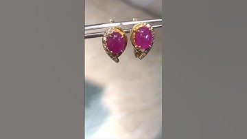 HV2633-13 | Hoa tai nữ vàng 10k đá ruby Lục Yên - Giá 5.500k - 0921400999