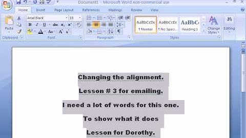 Lesson # 3 Word 2007 Simple instructions for beginners